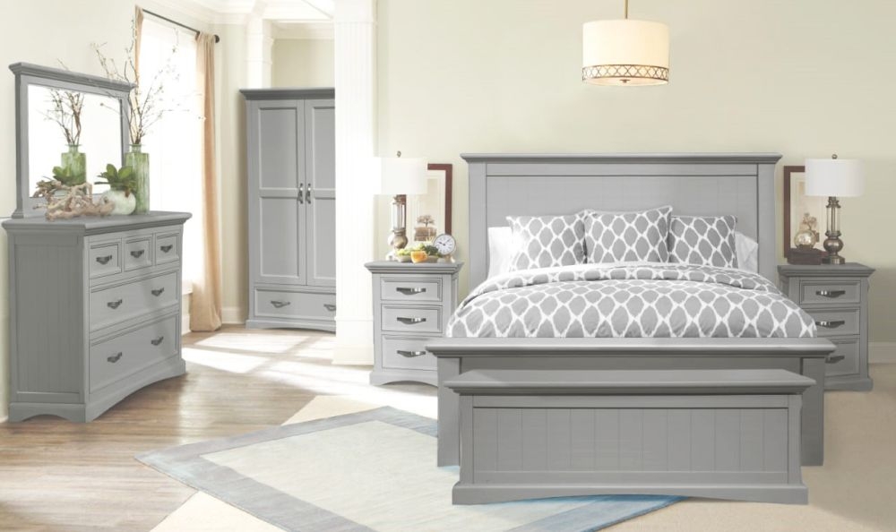 Product photograph of Vida Living Turner Grey Painted Bed from Choice Furniture Superstore.