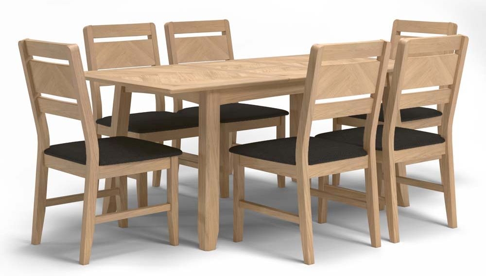 Product photograph of Celina Parquet Style Light Oak Dining Table 140cm To 180cm Extending Rectangular Top Seats 4 To 6 Diners from Choice Furniture Superstore.