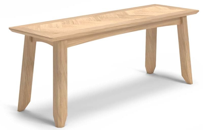 Product photograph of Celina Parquet Style Light Oak Dining Bench from Choice Furniture Superstore.