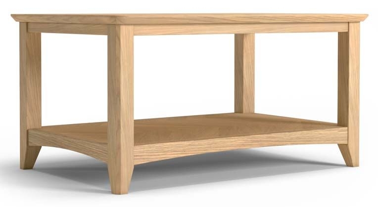 Product photograph of Celina Parquet Style Light Oak Coffee Table With Bottom Shelf from Choice Furniture Superstore.