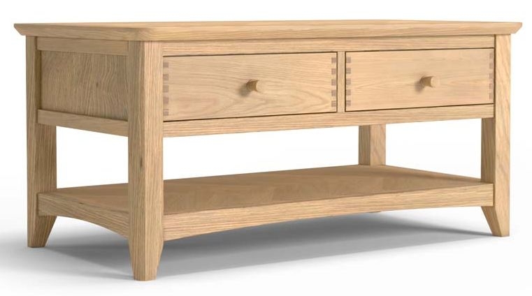Product photograph of Celina Parquet Style Light Oak Coffee Table With 4 Drawers Storage from Choice Furniture Superstore.
