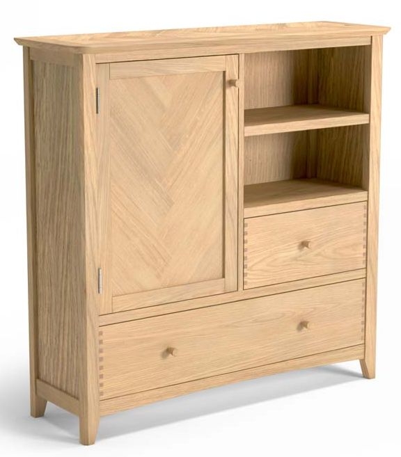 Product photograph of Celina Parquet Style Light Oak Drinks Cabinet from Choice Furniture Superstore.