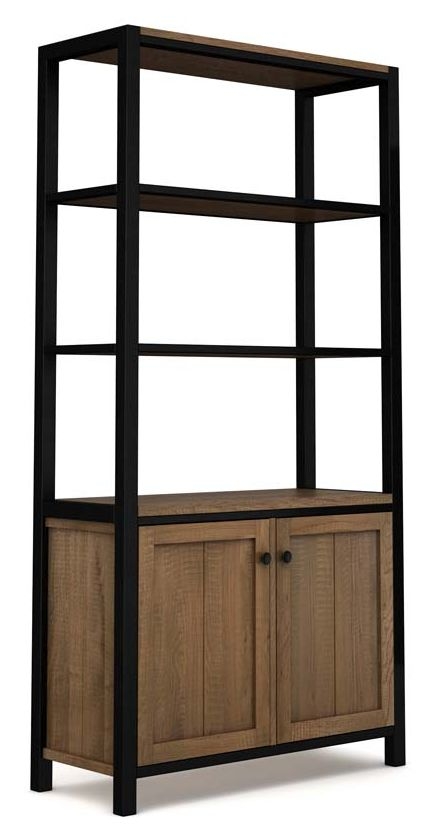 Product photograph of Wilber Industrial Style Rough Sawn Oak Tall Bookcase 185cm H from Choice Furniture Superstore.