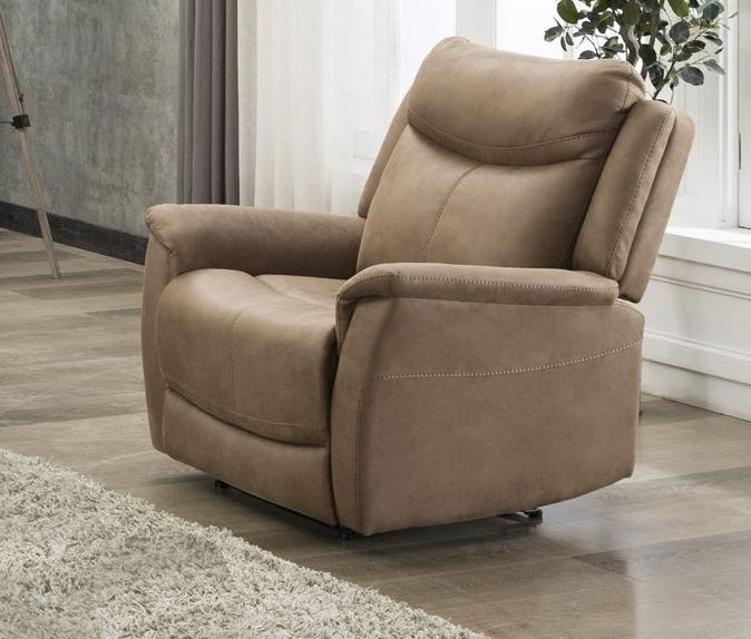 Product photograph of Arizona Caramel Beige Fabric Armchair from Choice Furniture Superstore.