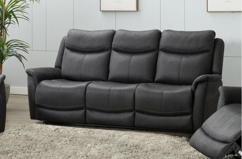 Product photograph of Arizona Fabric 3 Seater Recliner Sofa from Choice Furniture Superstore.