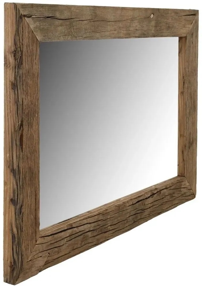 Product photograph of Railway Sleeper Wall Mirror Rectangular 120cm Made From Reclaimed Wood from Choice Furniture Superstore.