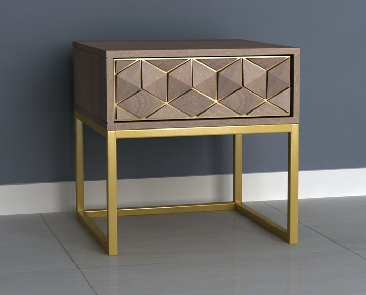 Product photograph of Elyse 3d Cube Mango Wood 1 Drawer End Table from Choice Furniture Superstore.