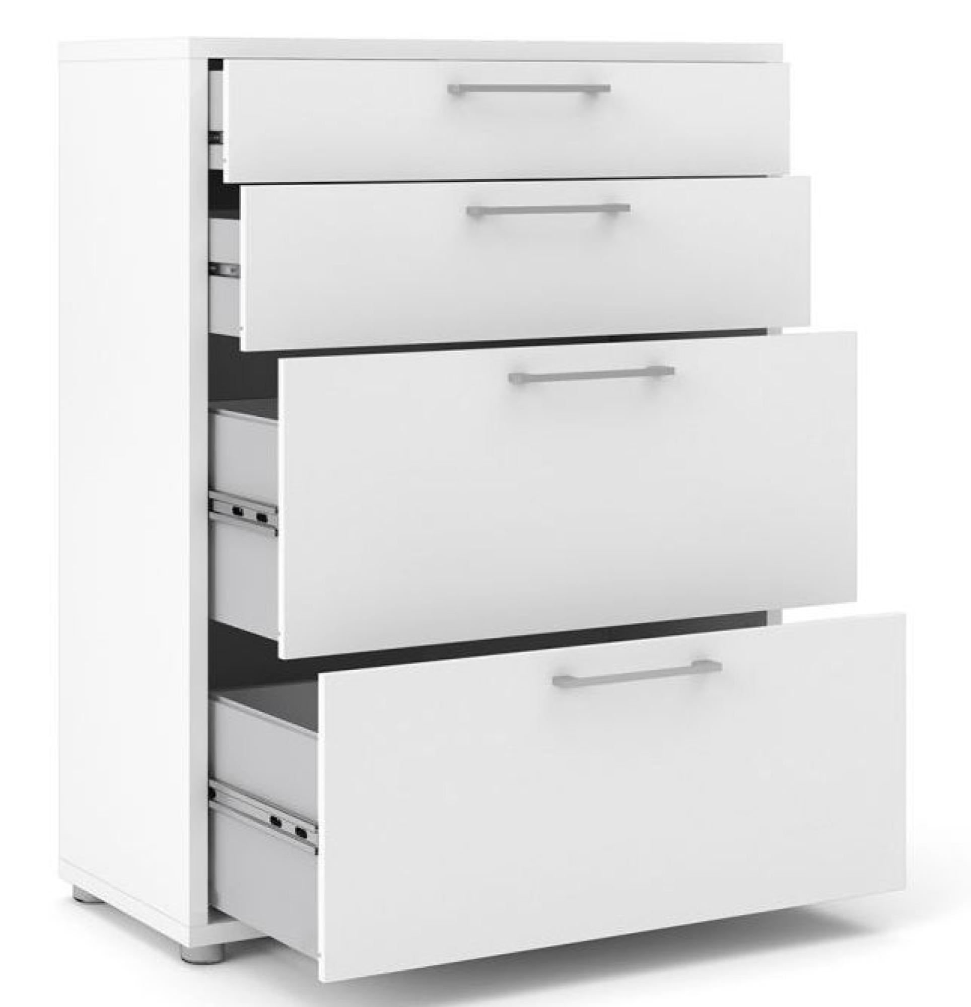Product photograph of Prima White 4 Drawer Office Storage Cabinet from Choice Furniture Superstore.