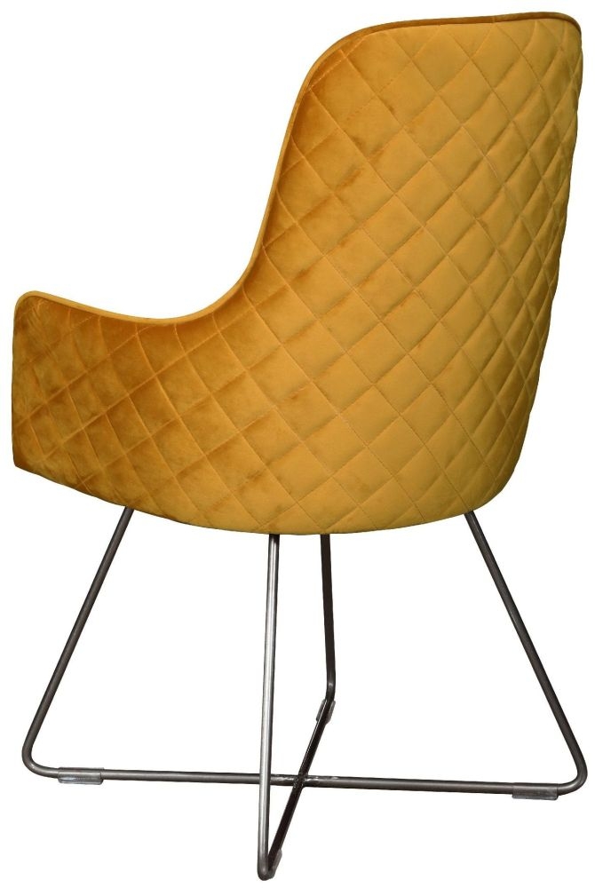 Product photograph of Additions Utah Plush Mustard Dining Chair Sold In Pairs from Choice Furniture Superstore.