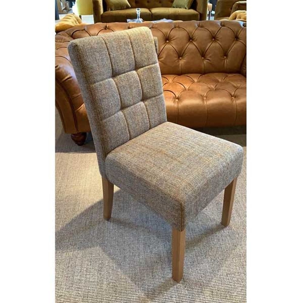 Product photograph of Carlton Additions Colin Hunting Lodge Grey Fabric Dining Chair Sold In Pairs from Choice Furniture Superstore.