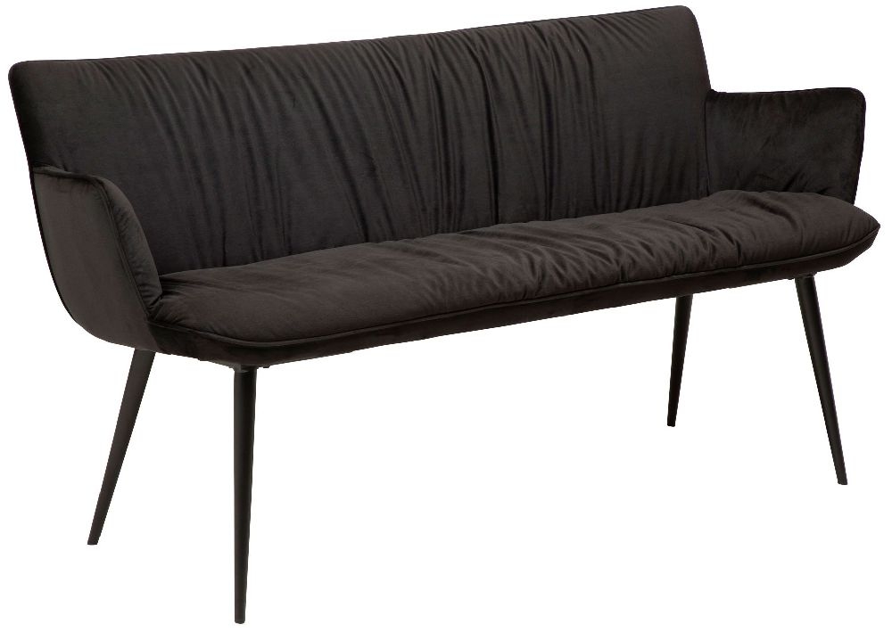 Product photograph of Dan Form Join Meteorite Black Velvet Bench from Choice Furniture Superstore.