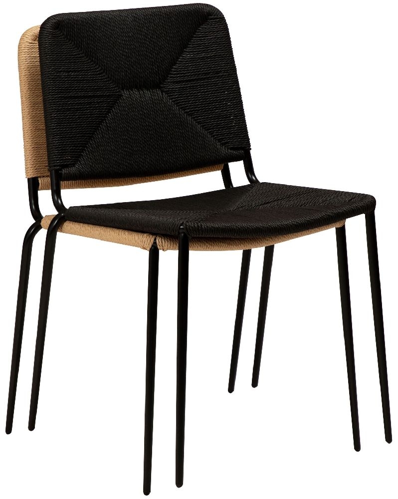 Product photograph of Stiletto Paper Cord Dining Chair - Comes In Black And Natural Options from Choice Furniture Superstore.
