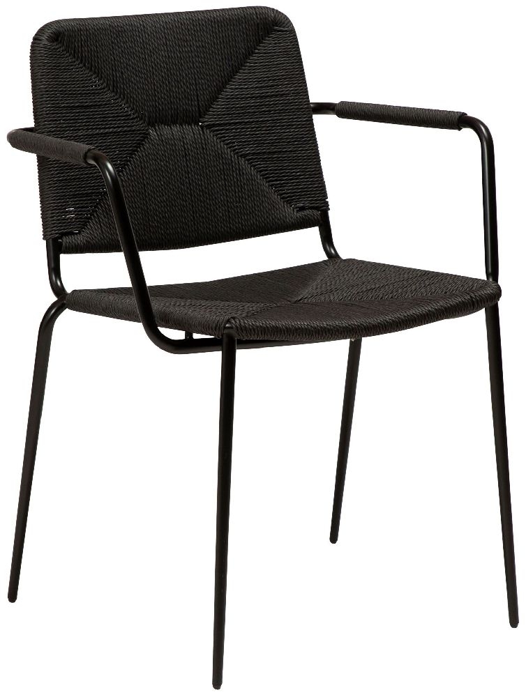 Product photograph of Stiletto Paper Cord Dining Armchair - Comes In Black And Natural Options from Choice Furniture Superstore.