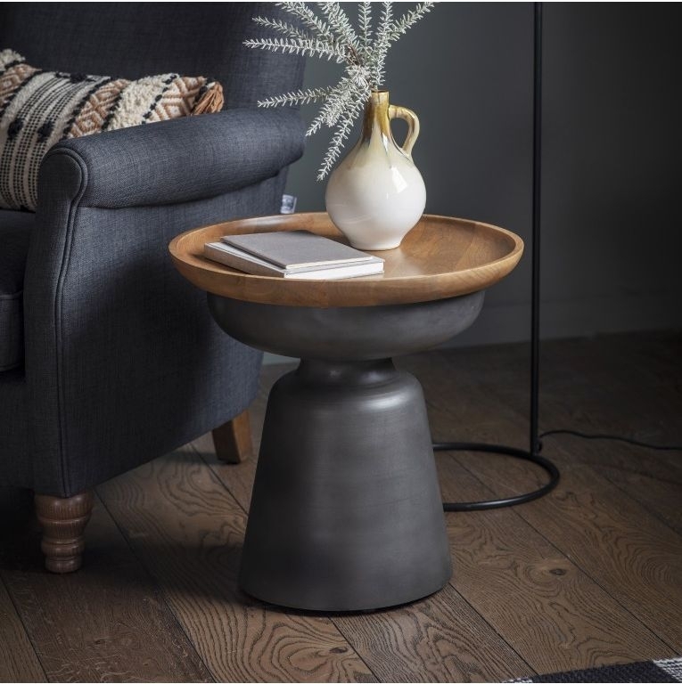 Product photograph of Swansea Mango Wood And Metal Side Table from Choice Furniture Superstore.