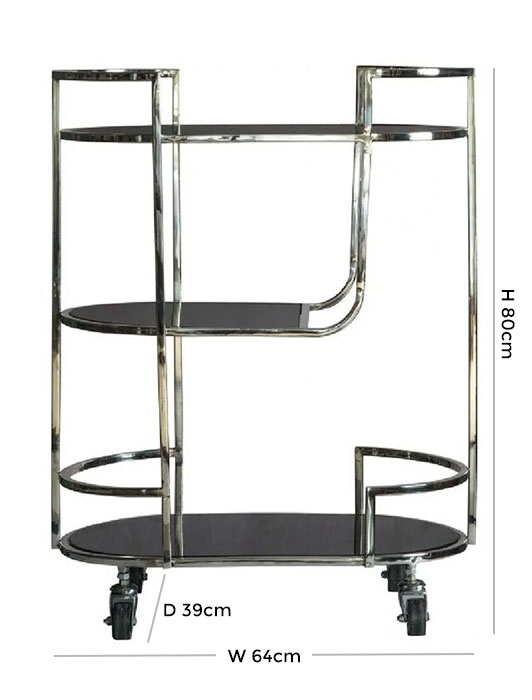 Product photograph of Beauchamp Silver Drinks Trolley from Choice Furniture Superstore.