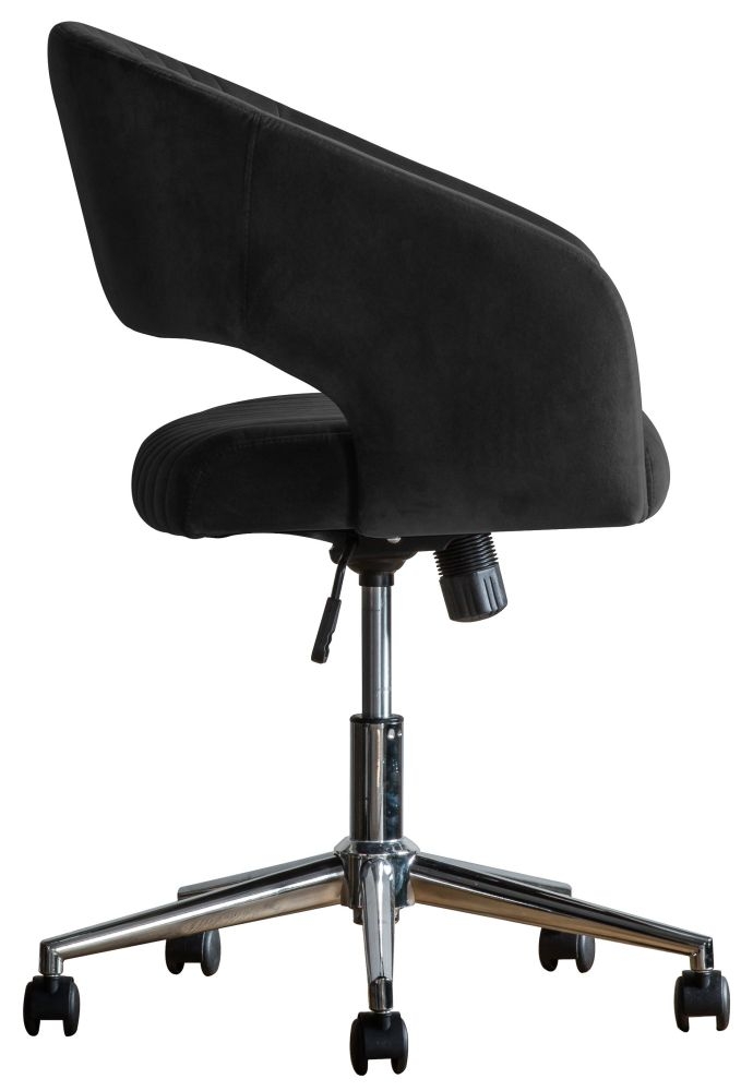 Product photograph of Murray Black Velvet Swivel Chair from Choice Furniture Superstore.