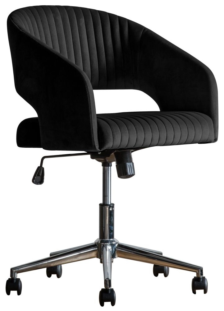 Product photograph of Murray Black Velvet Swivel Chair from Choice Furniture Superstore.