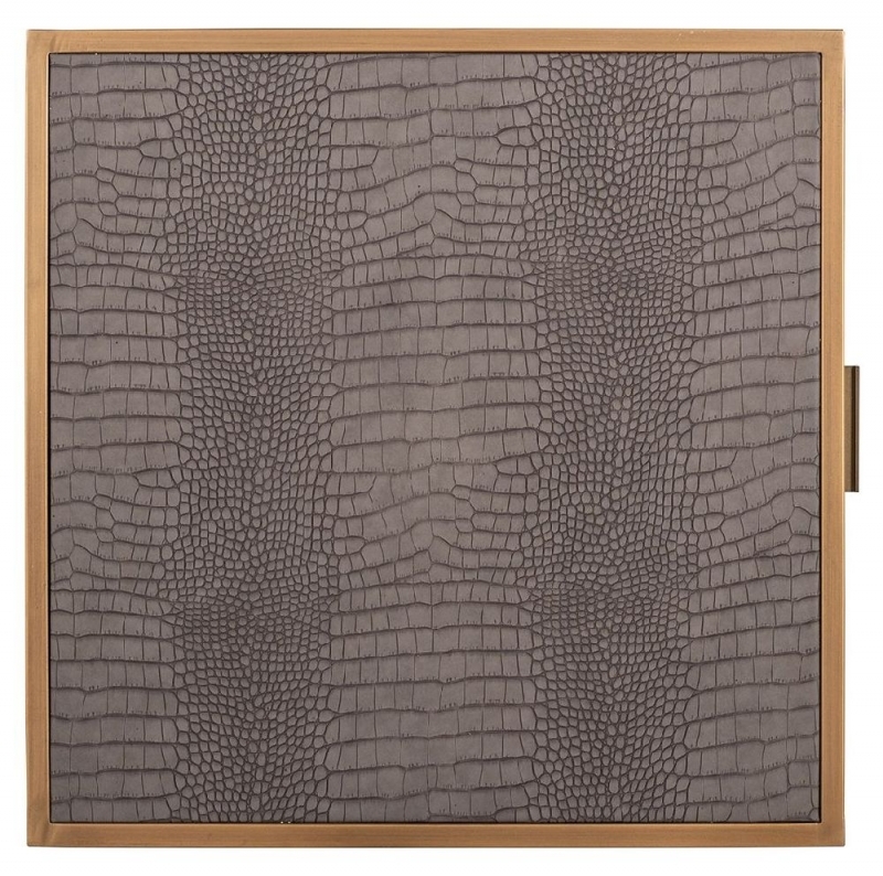 Product photograph of Classio Animal Leather With Brass Trim 3 Drawer Bedside Cabinet from Choice Furniture Superstore.