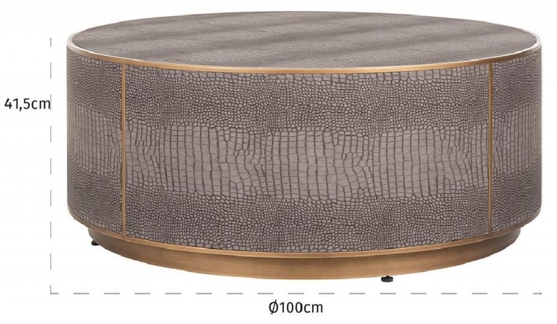 Product photograph of Classio Vegan Leather Round Coffee Table from Choice Furniture Superstore.
