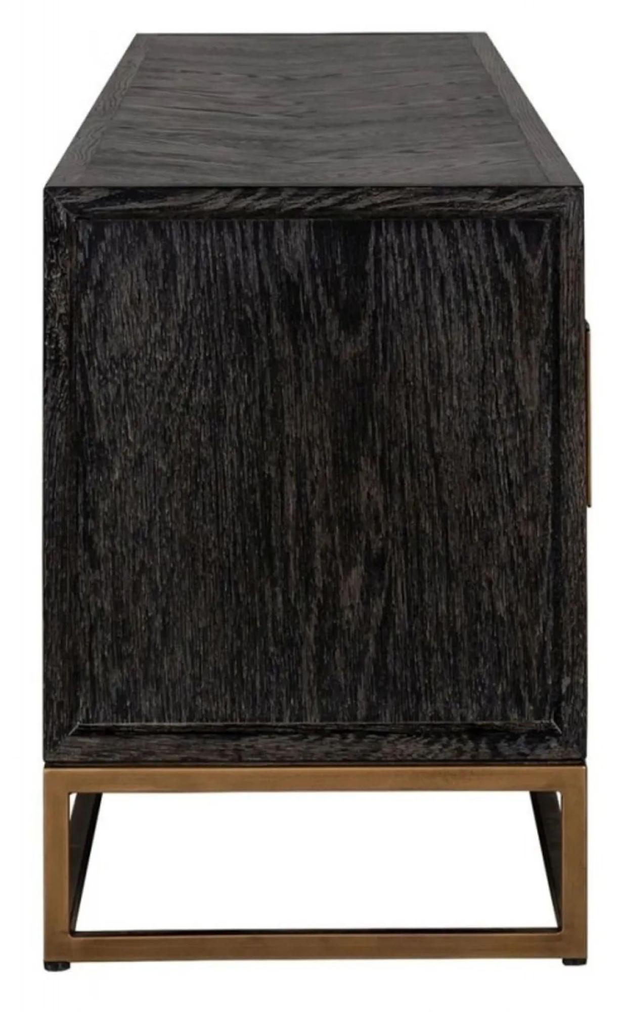 Product photograph of Blackbone Black And Brass Extra Large Tv Unit from Choice Furniture Superstore.