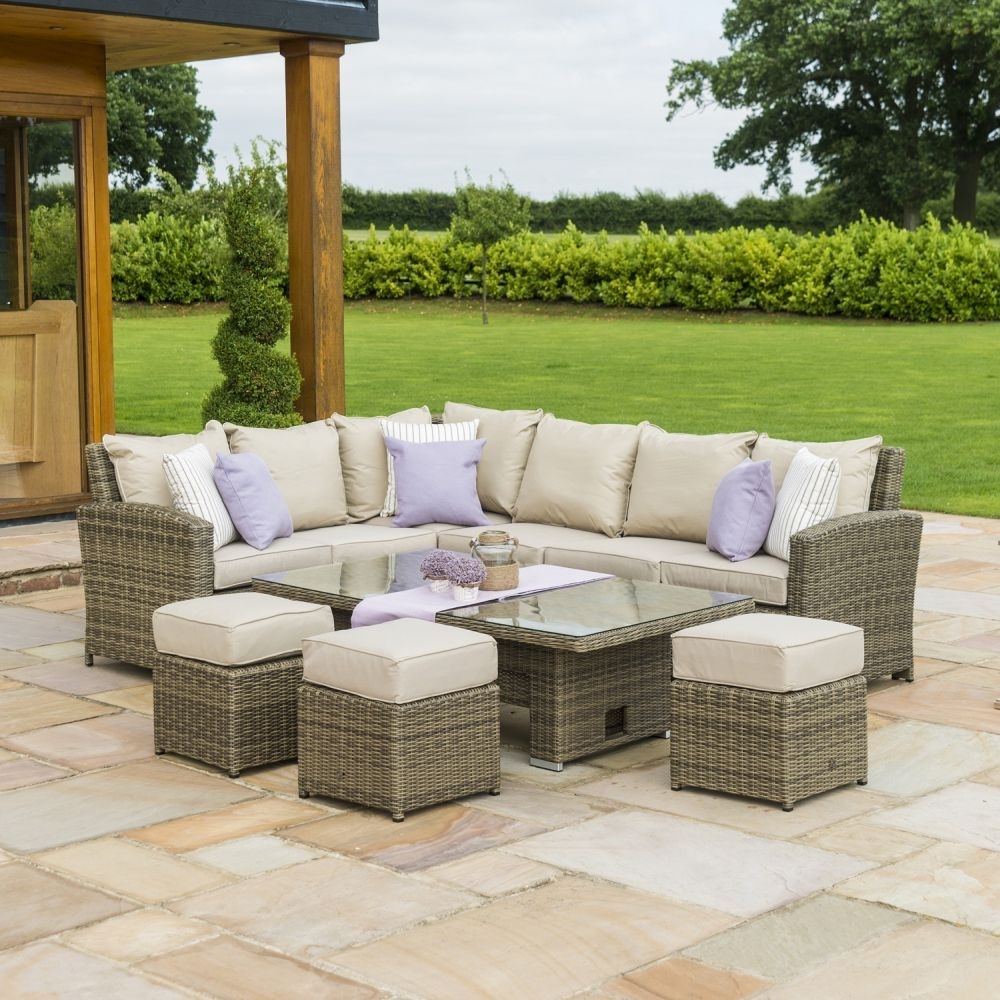 Product photograph of Maze Winchester Rattan Corner Dining Set With Rising Table from Choice Furniture Superstore.