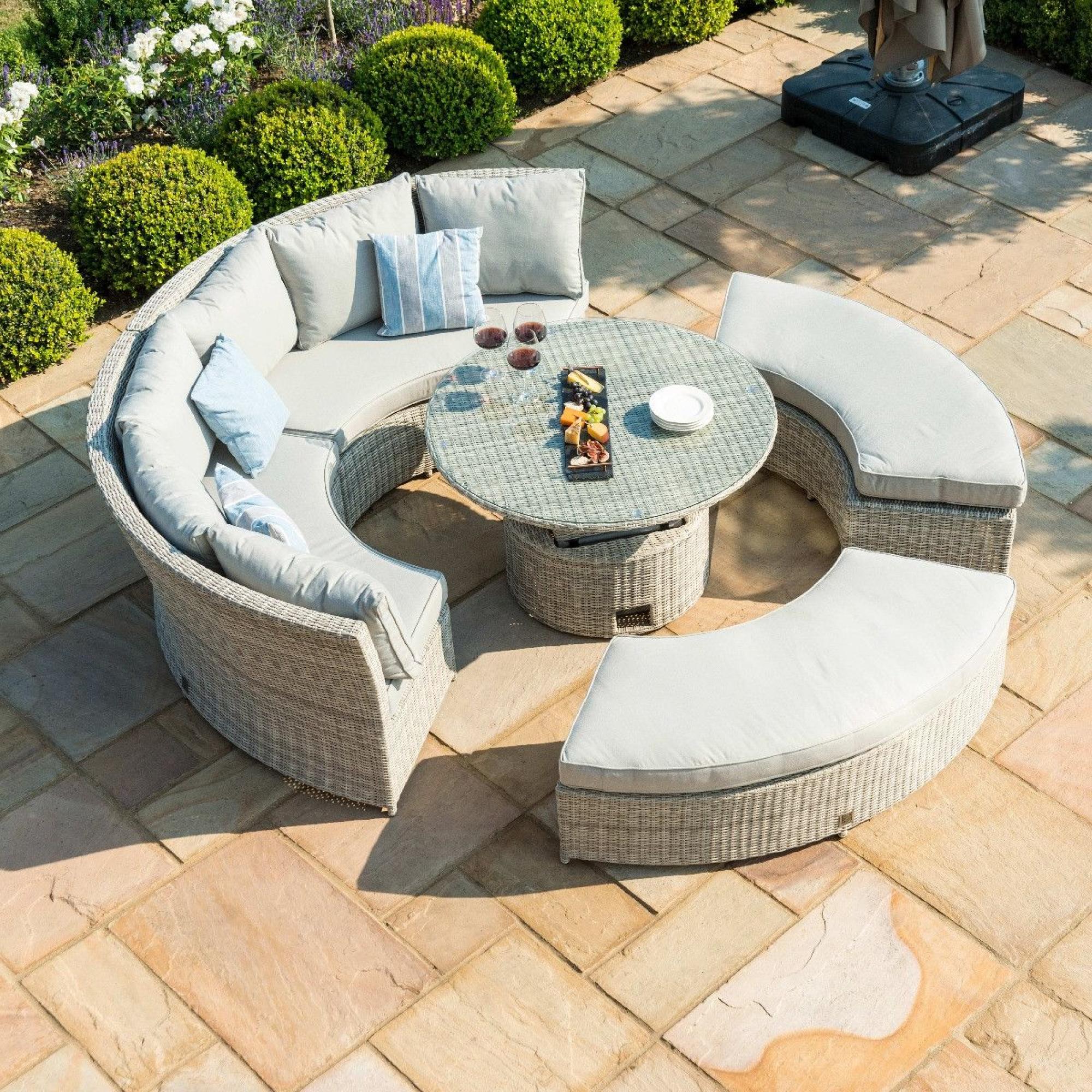 Product photograph of Maze Oxford Rattan Lifestyle Suite With Rising Table from Choice Furniture Superstore.