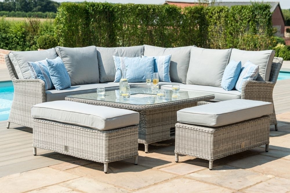 Product photograph of Maze Oxford Royal Rattan Corner Dining Sofa Set from Choice Furniture Superstore.