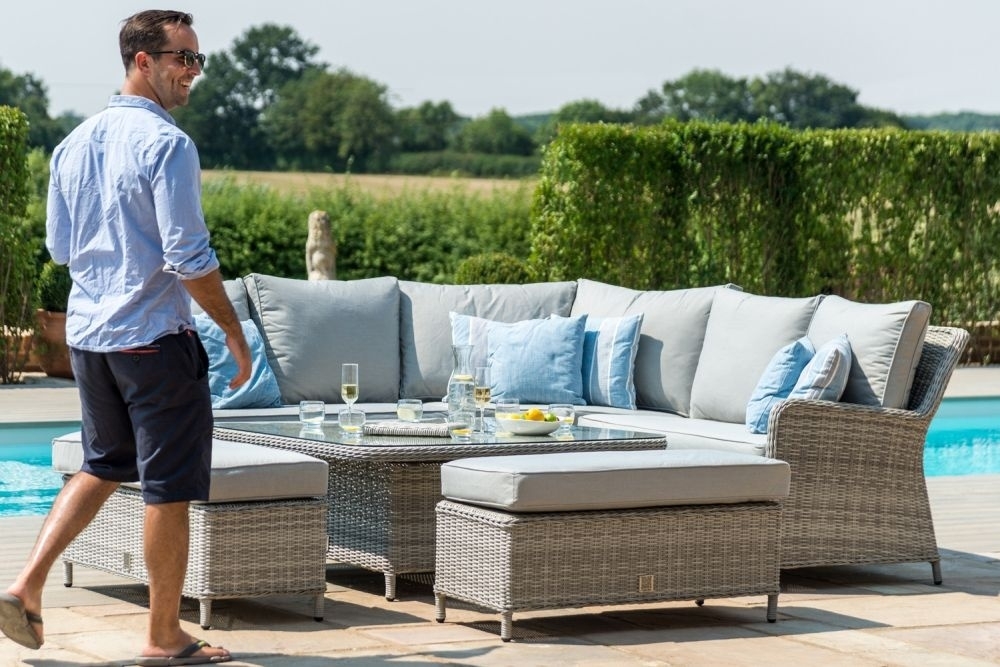 Product photograph of Maze Oxford Royal Rattan Corner Dining Sofa Set from Choice Furniture Superstore.