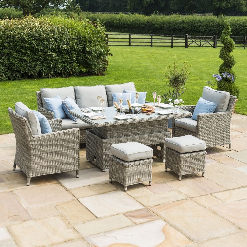Product photograph of Maze Oxford Rattan Sofa Dining Set With Ice Bucket And Rising Table from Choice Furniture Superstore.