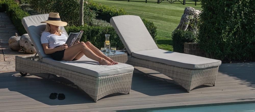 Product photograph of Maze Oxford Rattan Sunlounger Set from Choice Furniture Superstore.