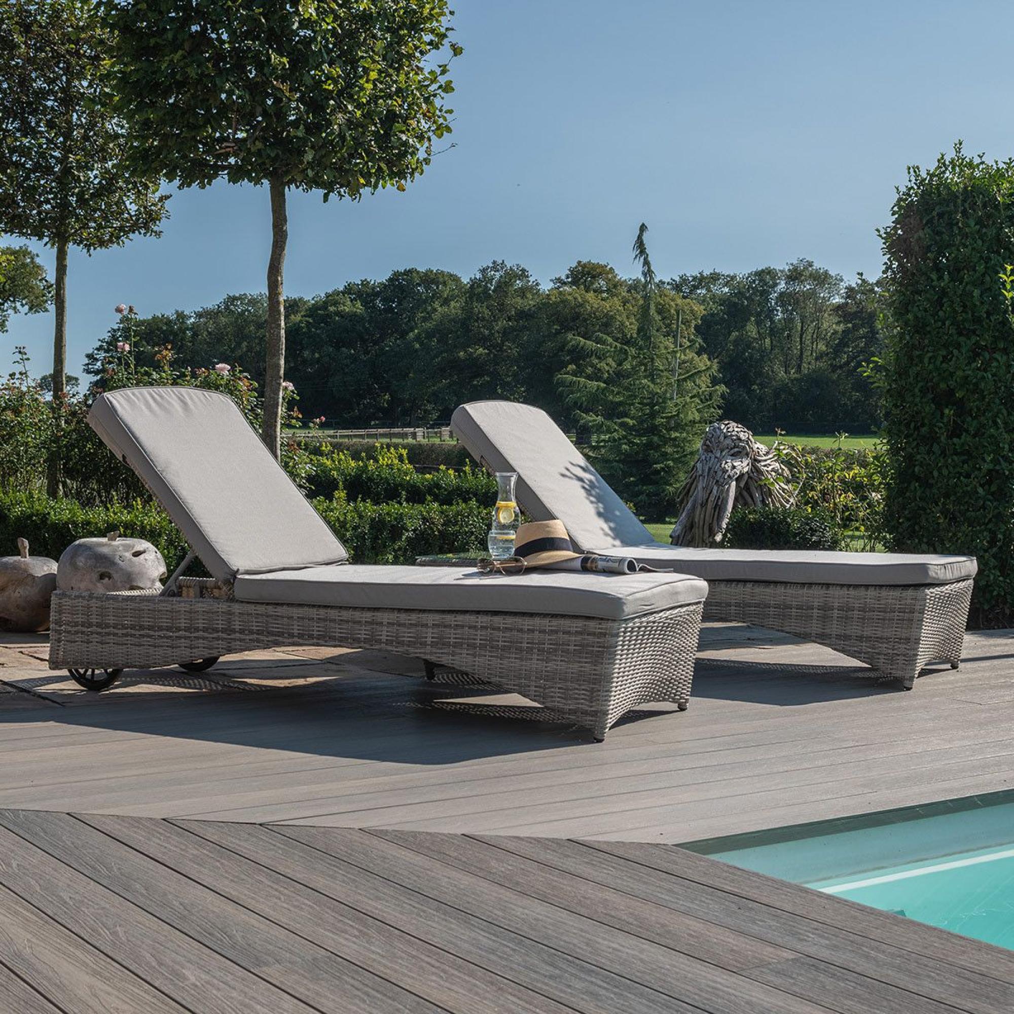 Product photograph of Maze Oxford Rattan Sunlounger Set from Choice Furniture Superstore.