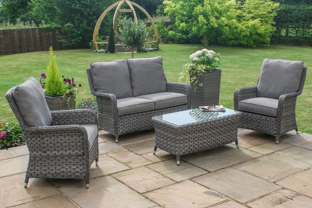 Product photograph of Maze Victoria High Back 2 Seat Rattan Sofa Set from Choice Furniture Superstore.