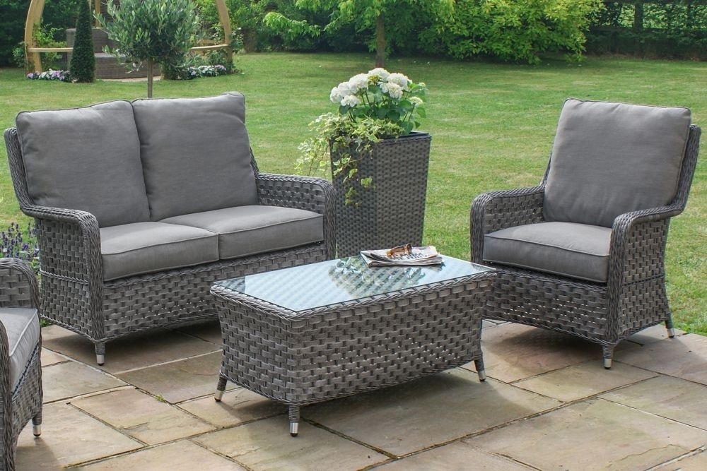 Product photograph of Maze Victoria High Back 2 Seat Rattan Sofa Set from Choice Furniture Superstore.