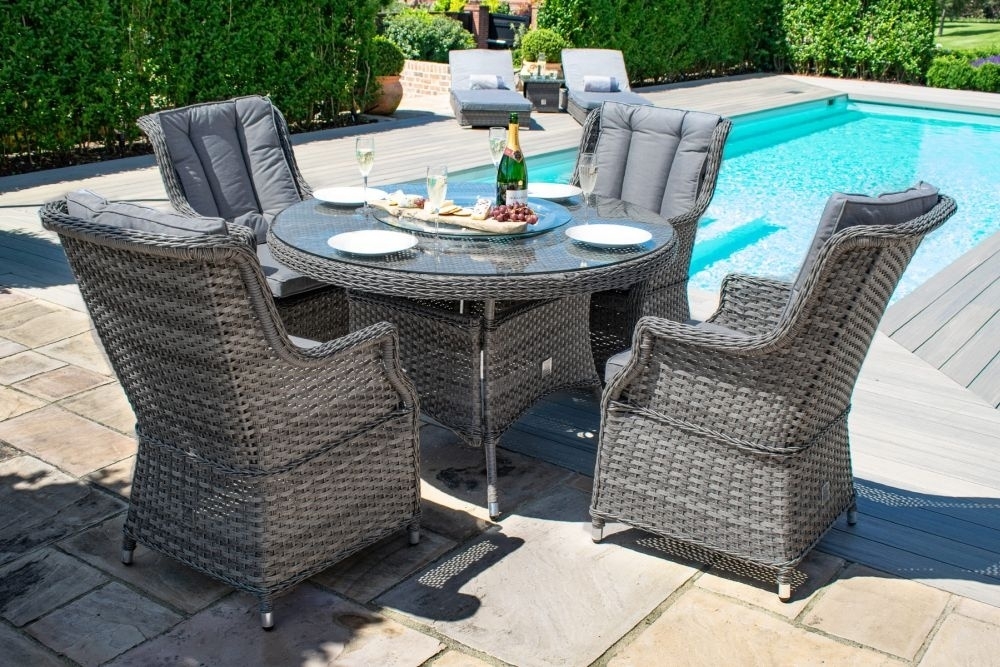 Product photograph of Maze Victoria 4 Seat Round Rattan Dining Set from Choice Furniture Superstore.