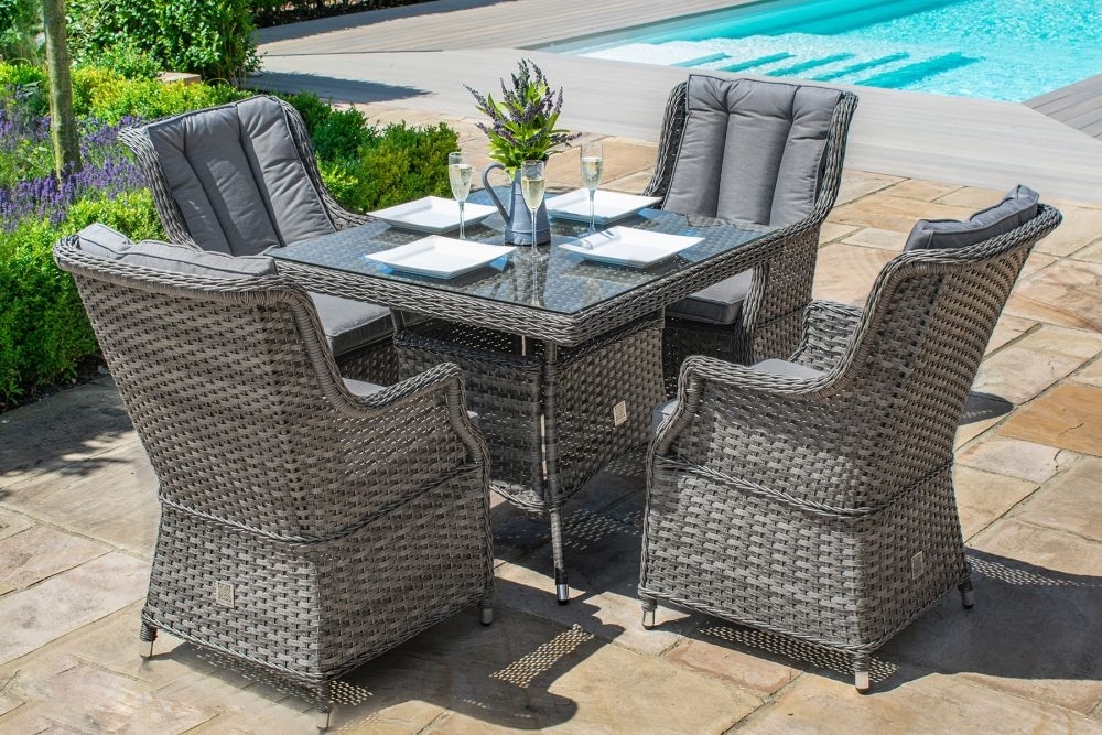 Product photograph of Maze Victoria 4 Seat Square Rattan Dining Set from Choice Furniture Superstore.