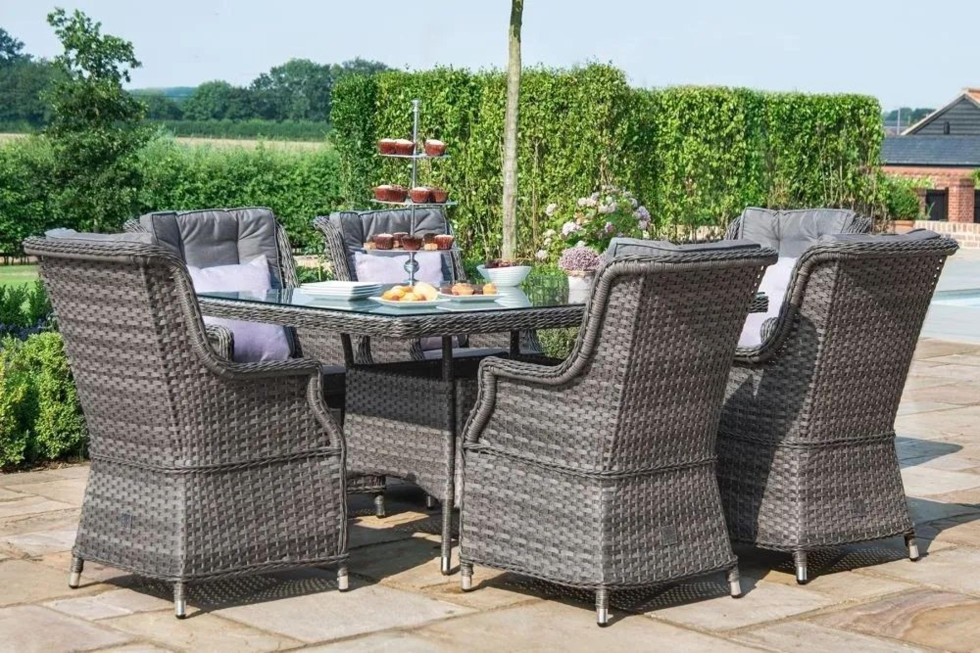 Product photograph of Maze Victoria 6 Seat Rectangular Rattan Dining Set from Choice Furniture Superstore.