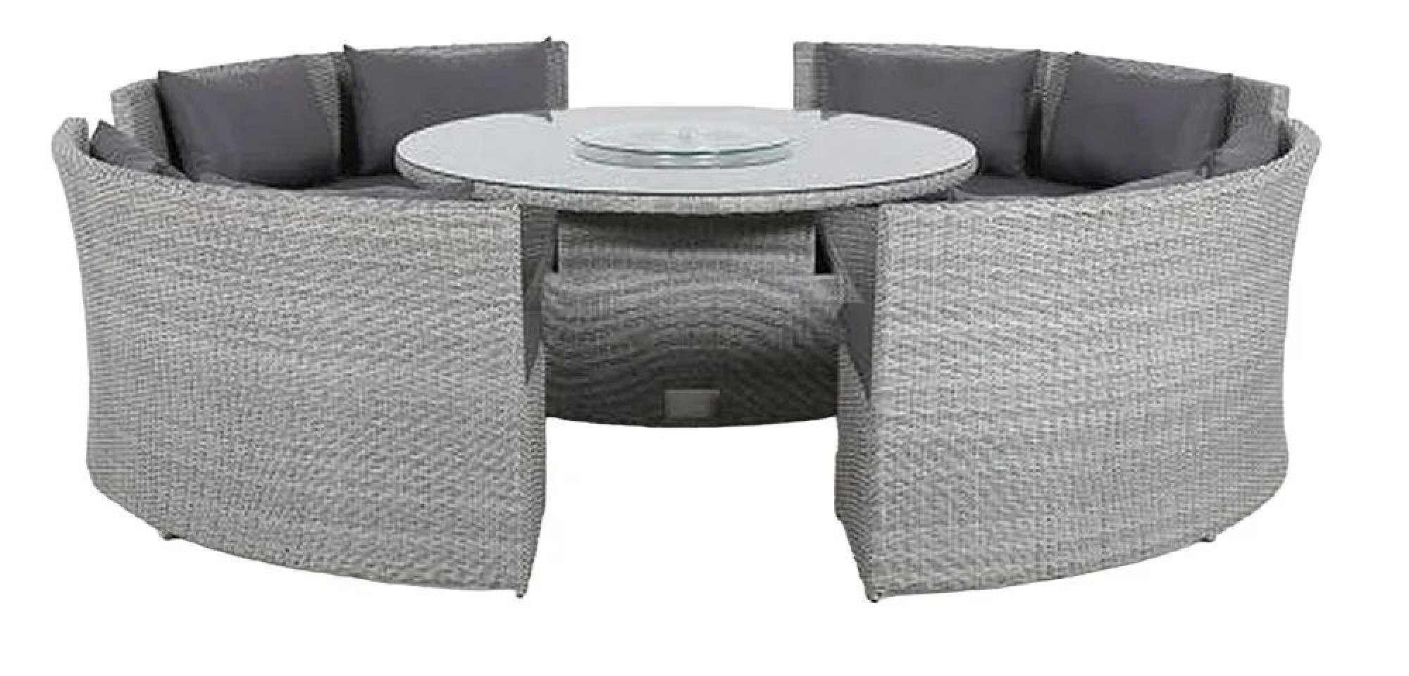 Product photograph of Maze Ascot Round Rattan Sofa Dining Set With Rising Table And Weatherproof Cushions from Choice Furniture Superstore.