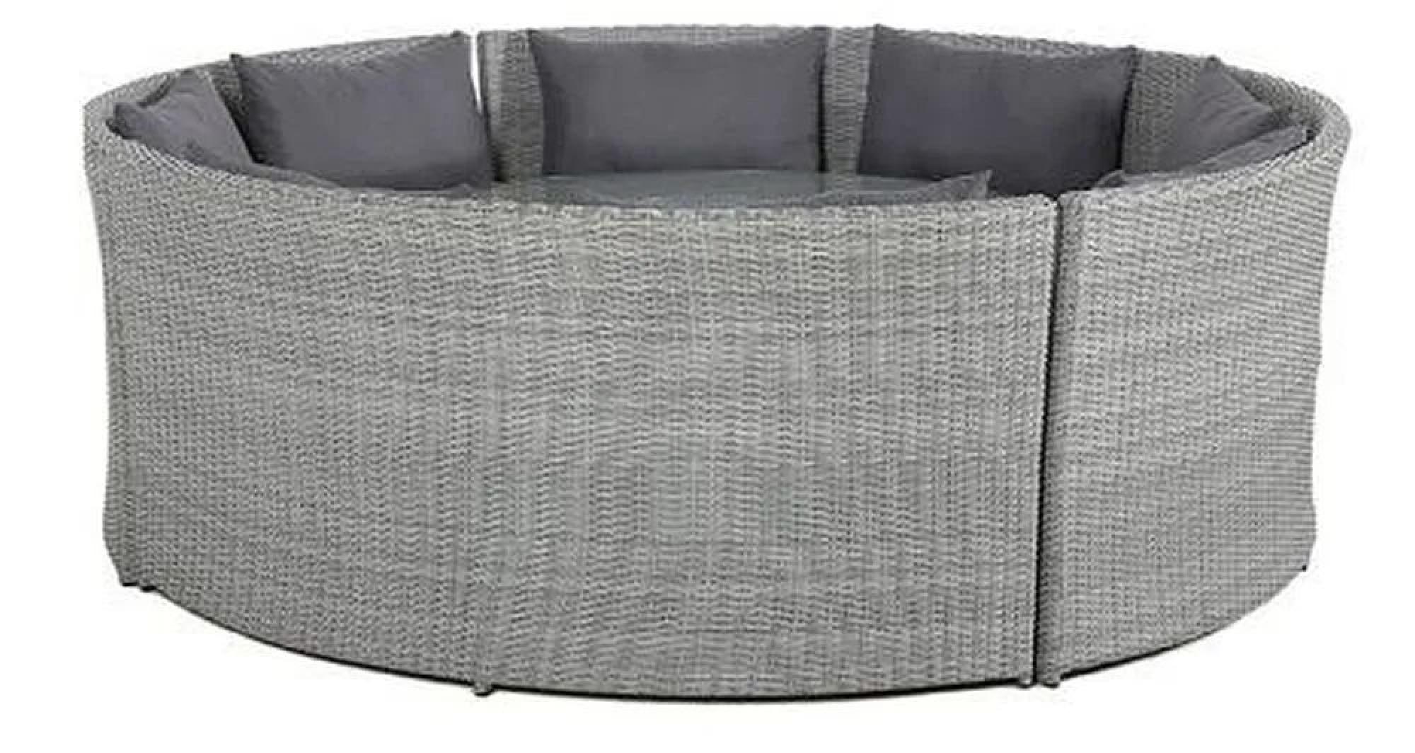 Product photograph of Maze Ascot Round Rattan Sofa Dining Set With Rising Table And Weatherproof Cushions from Choice Furniture Superstore.