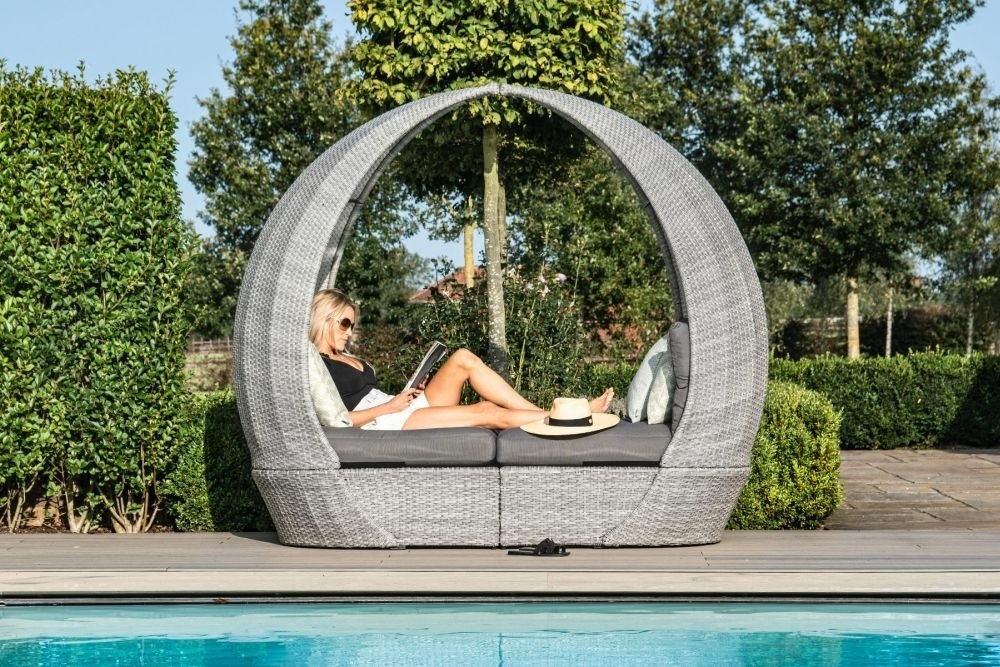 Product photograph of Maze Ascot Rattan Daybed With Weatherproof Cushions from Choice Furniture Superstore.