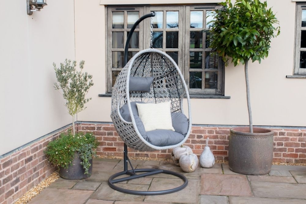 Product photograph of Maze Ascot Rattan Hanging Chair With Weatherproof Cushions from Choice Furniture Superstore.