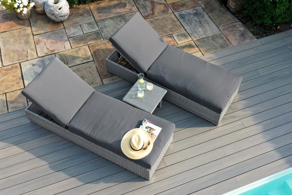 Product photograph of Maze Ascot Rattan Sun Lounger Set With Weatherproof Cushions from Choice Furniture Superstore.