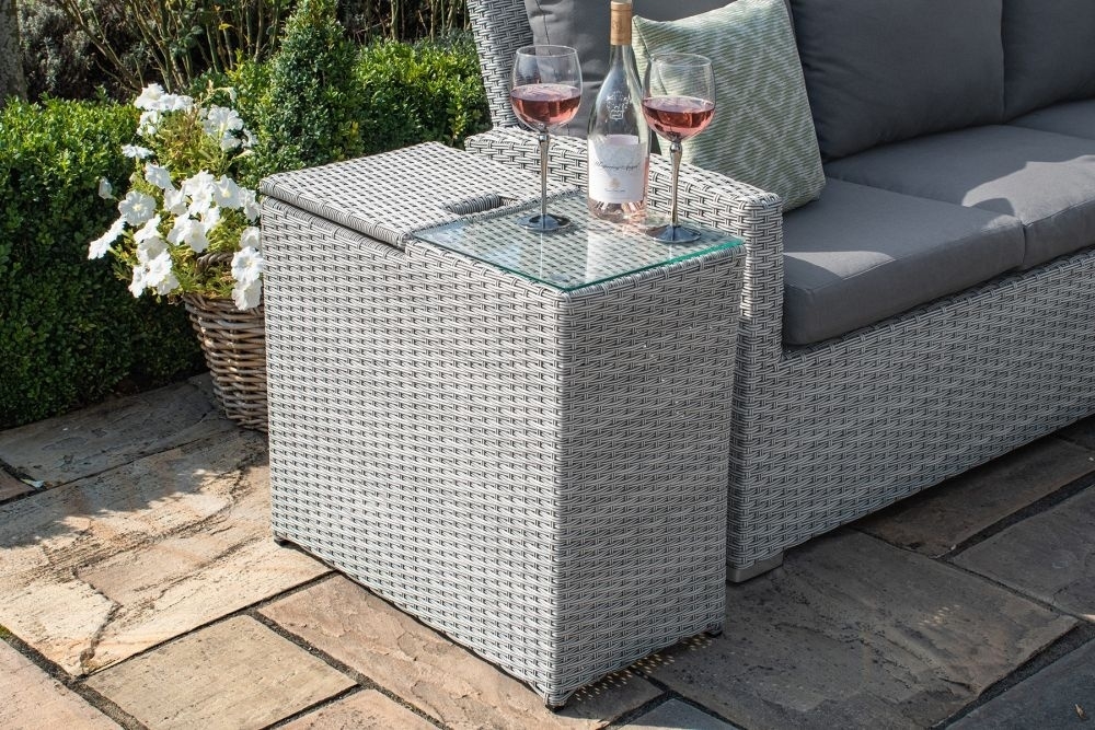 Product photograph of Maze Ascot Rattan Ice Bucket Side Table from Choice Furniture Superstore.