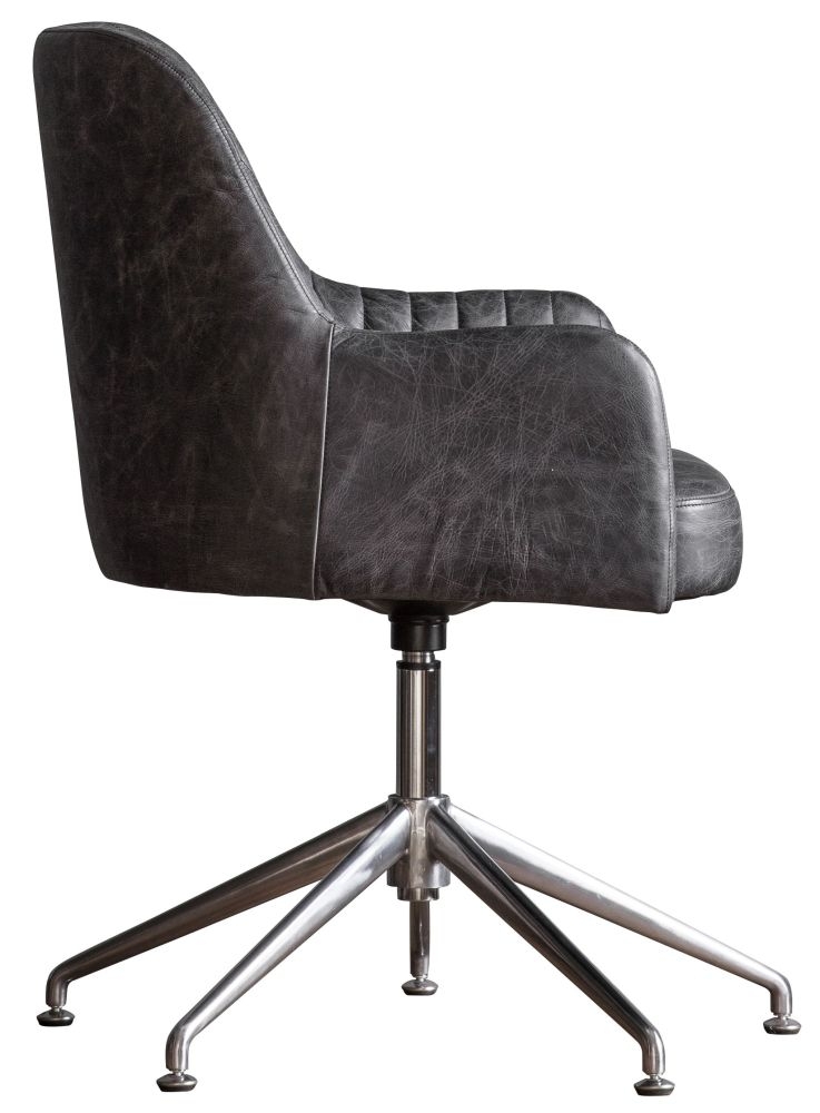 Product photograph of Curie Antique Ebony Swivel Chair from Choice Furniture Superstore.