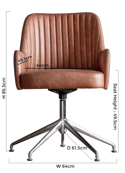Product photograph of Curie Leather Swivel Chair - Comes In Brown And Ebony Options from Choice Furniture Superstore.