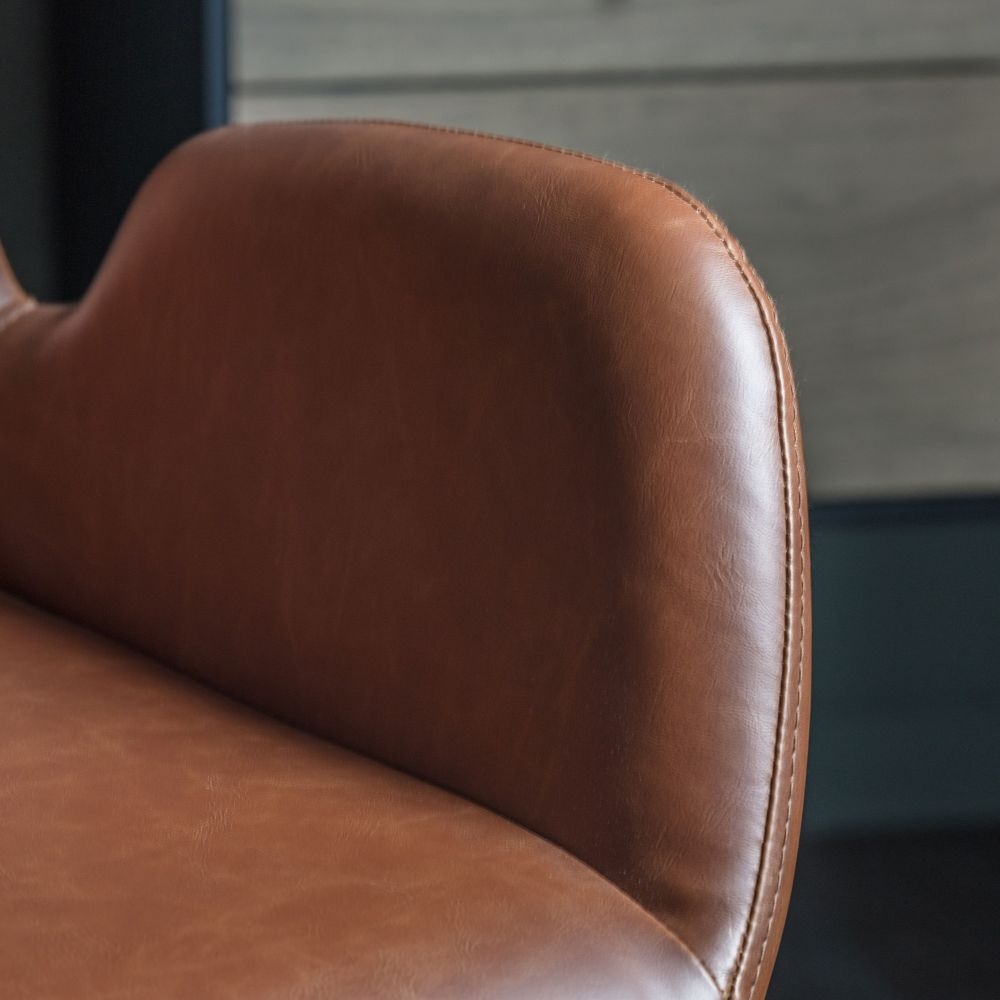 Product photograph of Faraday Brown Leather Swivel Chair from Choice Furniture Superstore.