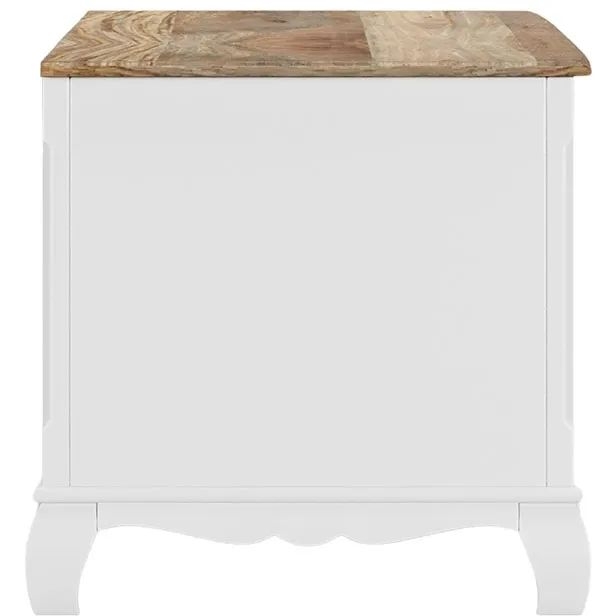 Product photograph of Fleur French Style White Shabby Chic Blanket Box - Made In Solid Mango Wood from Choice Furniture Superstore.
