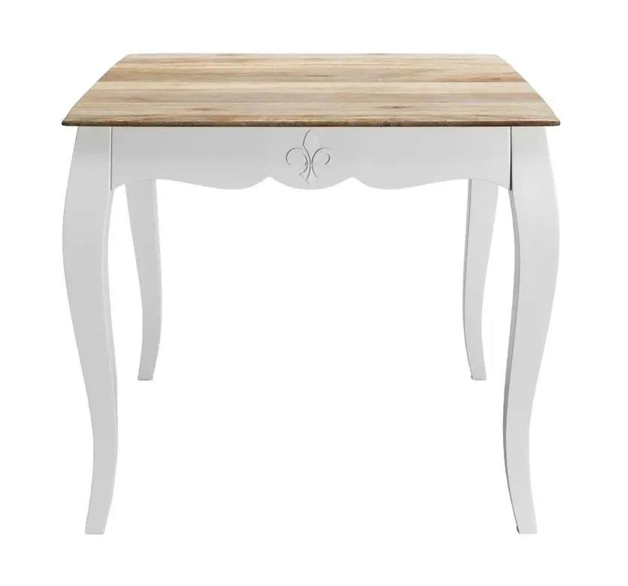 Product photograph of Fleur 2 Seater French Style White Shabby Chic Square Dining Table - Made In Solid Mango Wood from Choice Furniture Superstore.