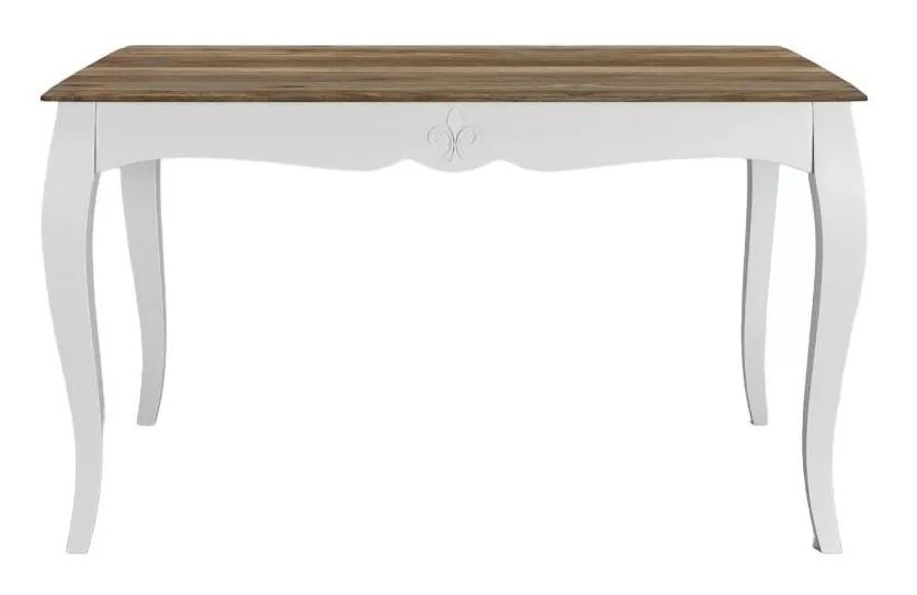 Product photograph of Fleur 4 Seater French Style White Shabby Chic Dining Table - Made In Solid Mango Wood from Choice Furniture Superstore.