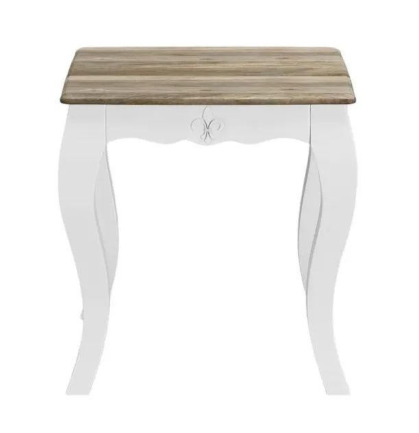 Product photograph of Fleur French Style White Shabby Chic Lamp Table - Made In Solid Mango Wood from Choice Furniture Superstore.