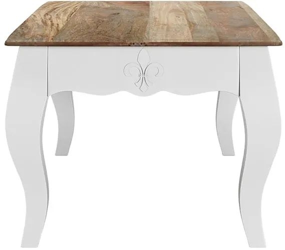Product photograph of Fleur French Style White Shabby Chic Coffee Table - Made In Solid Mango Wood from Choice Furniture Superstore.